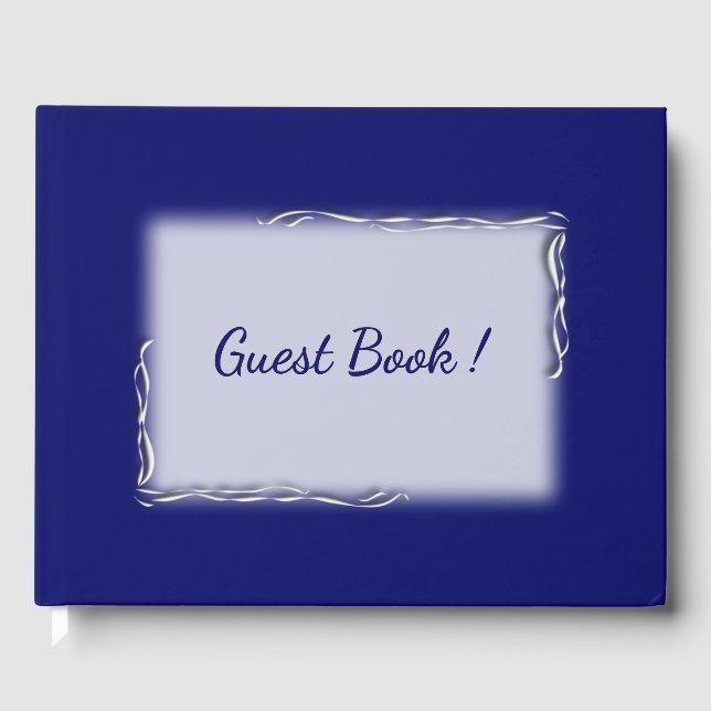 Navy Blue Personalised Spine Guest Book (Front)