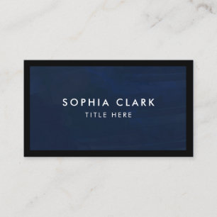 Navy Blue Personalized Luxury Modern Elegant Business Card