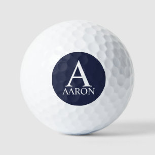 Navy Blue Personalized Monogram and Name Golf Balls