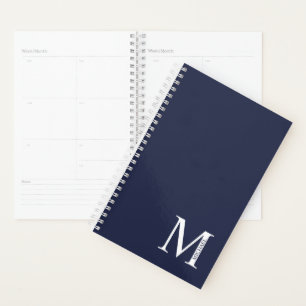 Navy Blue Personalized Monogram and Name Planner