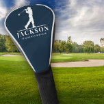 Navy Blue Personalized Monogram Golf Swing Golf Head Cover<br><div class="desc">This design features a golfer swinging a club and has two text fields that you can use to personalize it - perhaps with a name and golf club.</div>