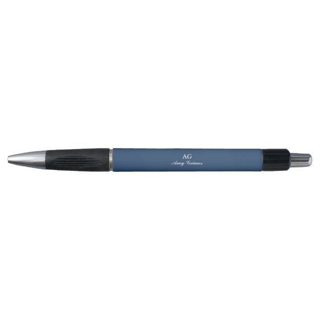 Navy Blue Personalized Name Pen Elegant Style (Front)