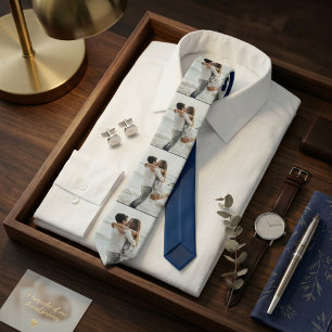 Navy Blue   Photo Collage Personalised Family Tie