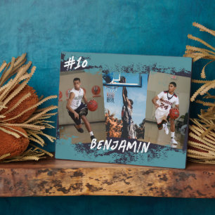 Navy & Blue Photo Collage Personalised  Plaque