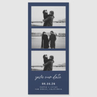Navy Blue Photo Strip Magnetic Wedding