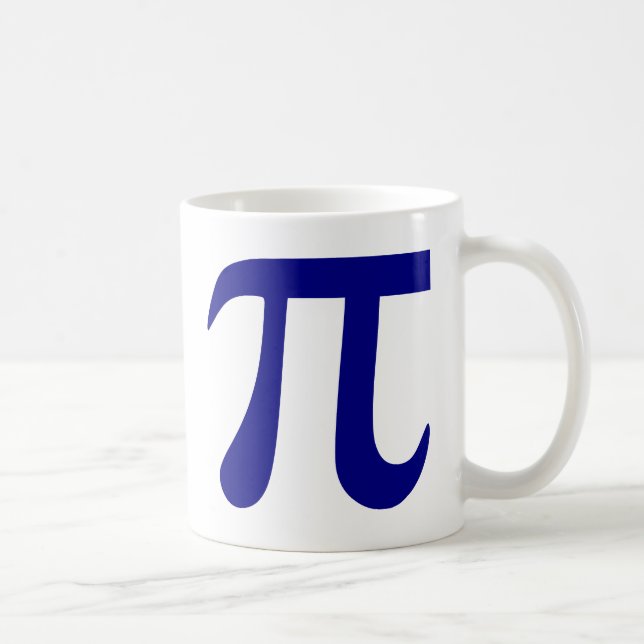 Navy Blue Pi Symbol Coffee Mug (Right)