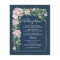 Navy Blue Pink Dusty Rose Gold Wedding Menu Cards