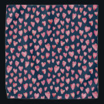 Navy Blue & Pink Heart Bandanna<br><div class="desc">Watercolour Pink Heart Design on dark blue background.
Other colours available.

Please contact me for customisation and special requests.
(c) Zoe Chapman Design</div>