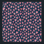 Navy Blue & Pink Heart Bandanna<br><div class="desc">Watercolour Pink Heart Design on dark blue background.
Other colours available.

Please contact me for customisation and special requests.
(c) Zoe Chapman Design</div>