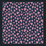 Navy Blue & Pink Heart Bandanna<br><div class="desc">Watercolour Pink Heart Design on dark blue background.
Other colours available.

Please contact me for customisation and special requests.
(c) Zoe Chapman Design</div>