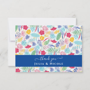 Navy Blue Pink Wild Rain Forest Evergreen Wedding