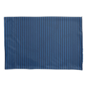 Navy blue pinstripes pillowcase