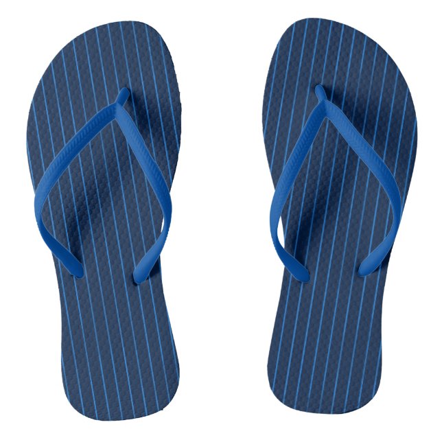 Navy blue pinstripes thongs (Footbed)
