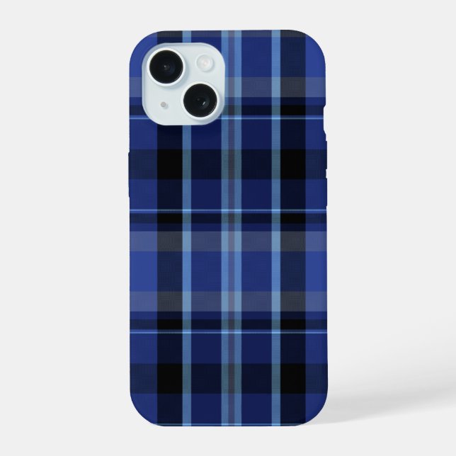 Navy Blue Plaid iPhone 5 Case-Mate 15 Case (Back)