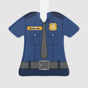 Navy Blue Police Officer Uniform Personalised Ornament