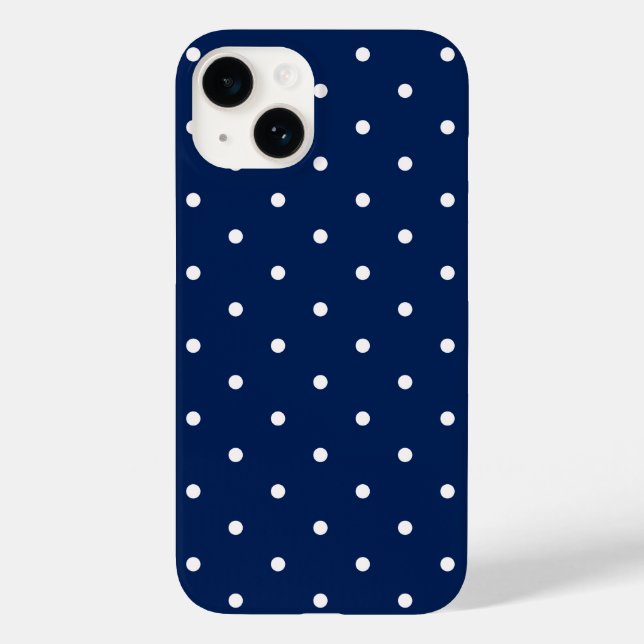 Navy blue polka dot Case-Mate iPhone case (Back)