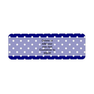 Navy blue polka dot pattern return address label