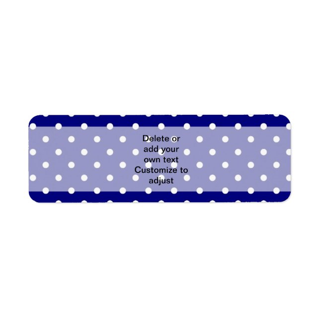 Navy blue polka dot pattern return address label (Front)