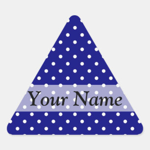 Navy blue polka dot pattern triangle sticker