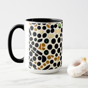 Navy Blue Polka Dots: Gold and Emerald Accents Mug