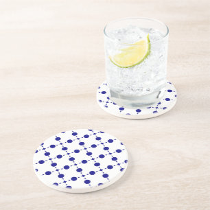 Navy Blue Polka Dots, Polka Dot Pattern, Dots Coaster