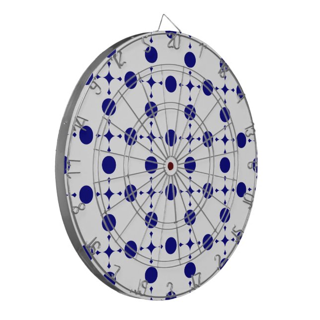 Navy Blue Polka Dots, Polka Dot Pattern, Dots Dartboard (Front Left)