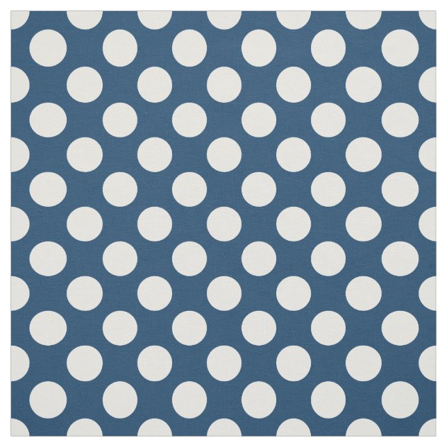 Navy Blue Polka Dots, Polka Dot Pattern, Dots Fabric (Swatch)