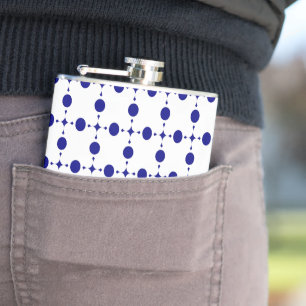 Navy Blue Polka Dots, Polka Dot Pattern, Dots Hip Flask
