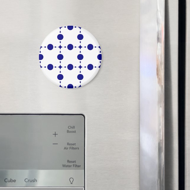 Navy Blue Polka Dots, Polka Dot Pattern, Dots Magnet (In Situ (Fridge))