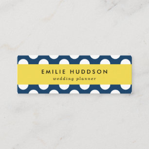 Navy Blue Polka Dots, Polka Dot Pattern, Dots Mini Business Card