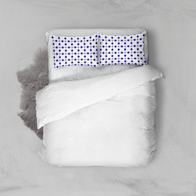 Navy Blue Polka Dots, Polka Dot Pattern, Dots Pillowcase (Creator Uploaded)
