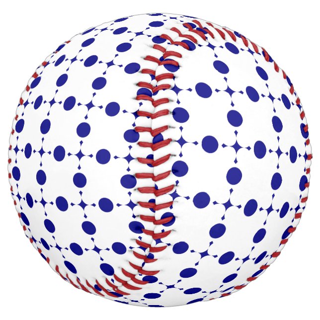 Navy Blue Polka Dots, Polka Dot Pattern, Dots Softball (Angled)