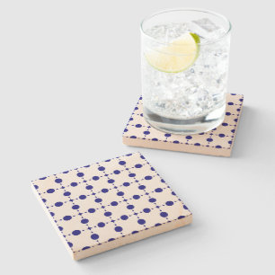 Navy Blue Polka Dots, Polka Dot Pattern, Dots Stone Coaster