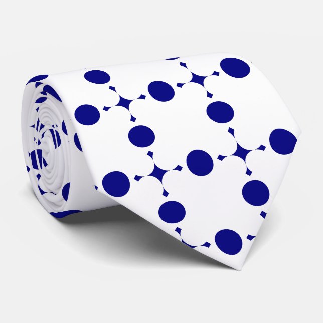 Navy Blue Polka Dots, Polka Dot Pattern, Dots Tie (Rolled)