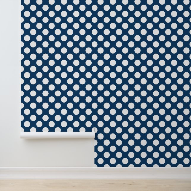 Navy Blue Polka Dots, Polka Dot Pattern, Dots Wallpaper (Application)
