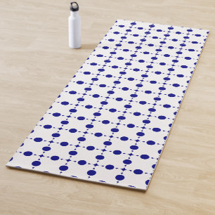 Navy Blue Polka Dots, Polka Dot Pattern, Dots Yoga Mat