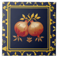 Navy Blue Pomegranates Mediterranean Pomegranate
