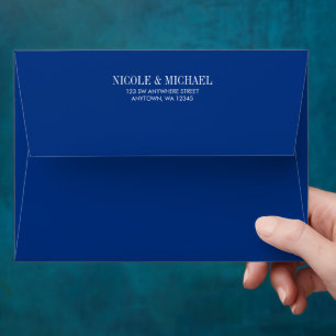 Navy Blue Pre-Addressed A7 Envelope
