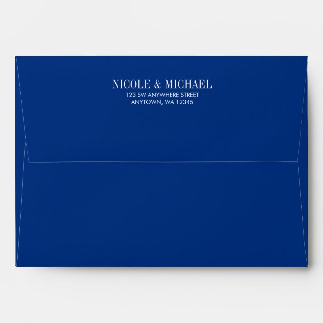 Navy Blue Pre-Addressed A7 Envelope (Back (Top Flap))
