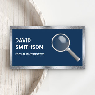 Navy Blue Private Detective Investigator Business Card