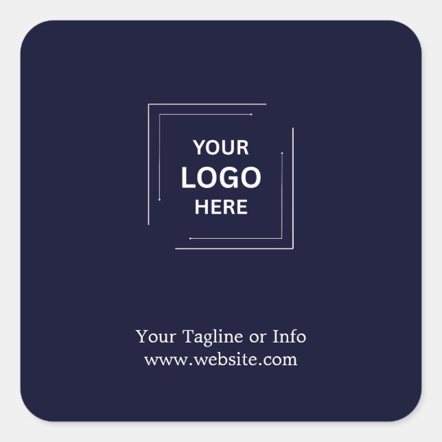 Navy Blue Professional Corporate Logo Design Square Sticker (Front)