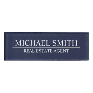 Navy Blue Professional Personalised Name Tag