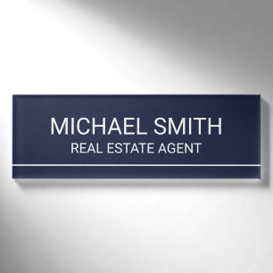 Navy Blue Professional Personalised Name Tag