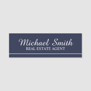 Navy Blue Professional Personalised Name Tag