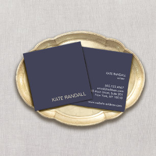  Navy Blue Professional Square Business Card