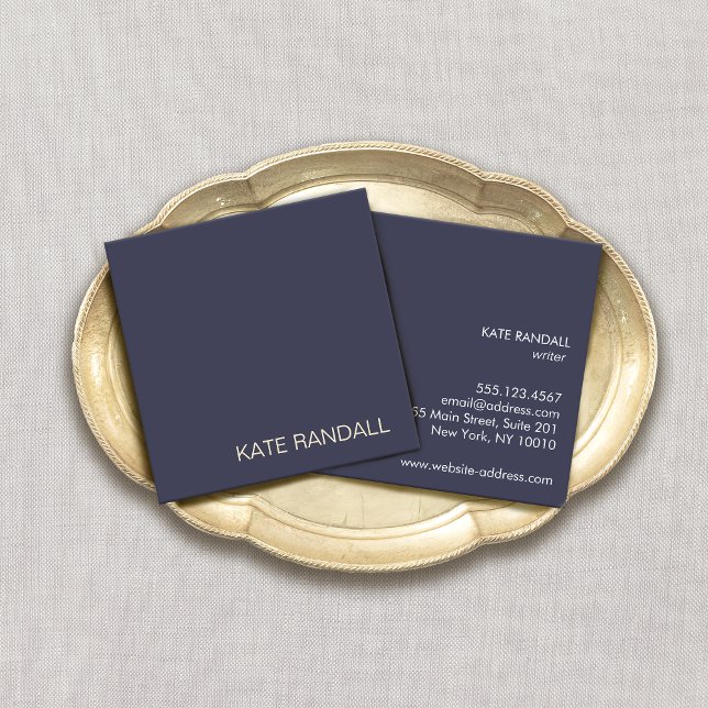  Navy Blue Professional Square Square Business Card (Creator Uploaded)