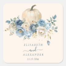 Navy Blue Pumpkin Fall in Love Wedding