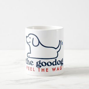 Navy Blue Puppy Silhouette Coffee Mug