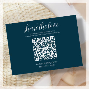 Navy Blue QR Code Share The Love Enclosure Card