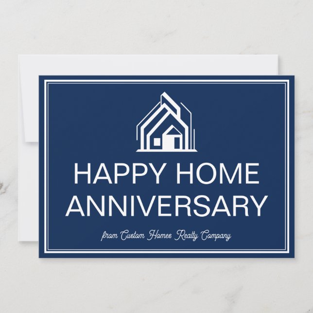 Navy Blue Real Estate Business Custom Marketing Card (Front)